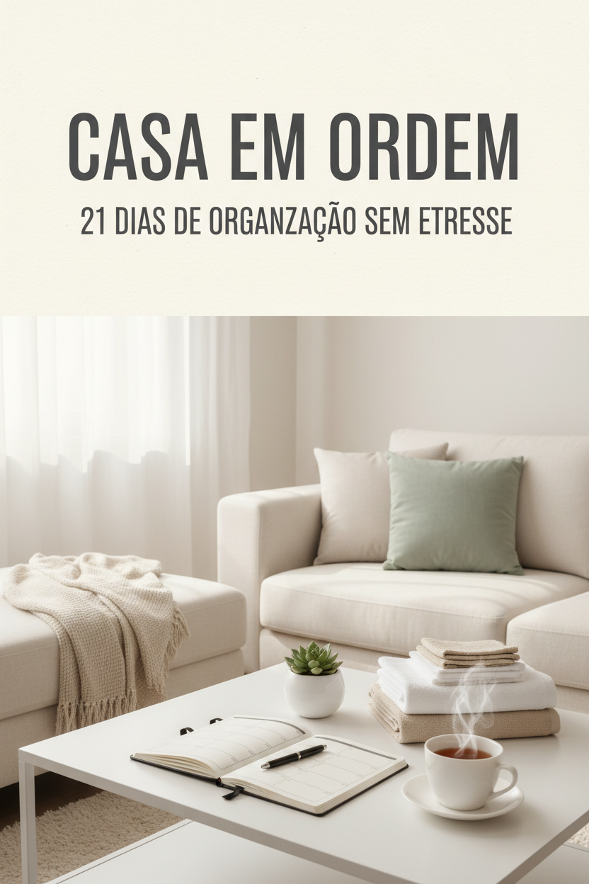 Capa do ebook Casa em Ordem: 21 Dias de Organização Sem Estresse